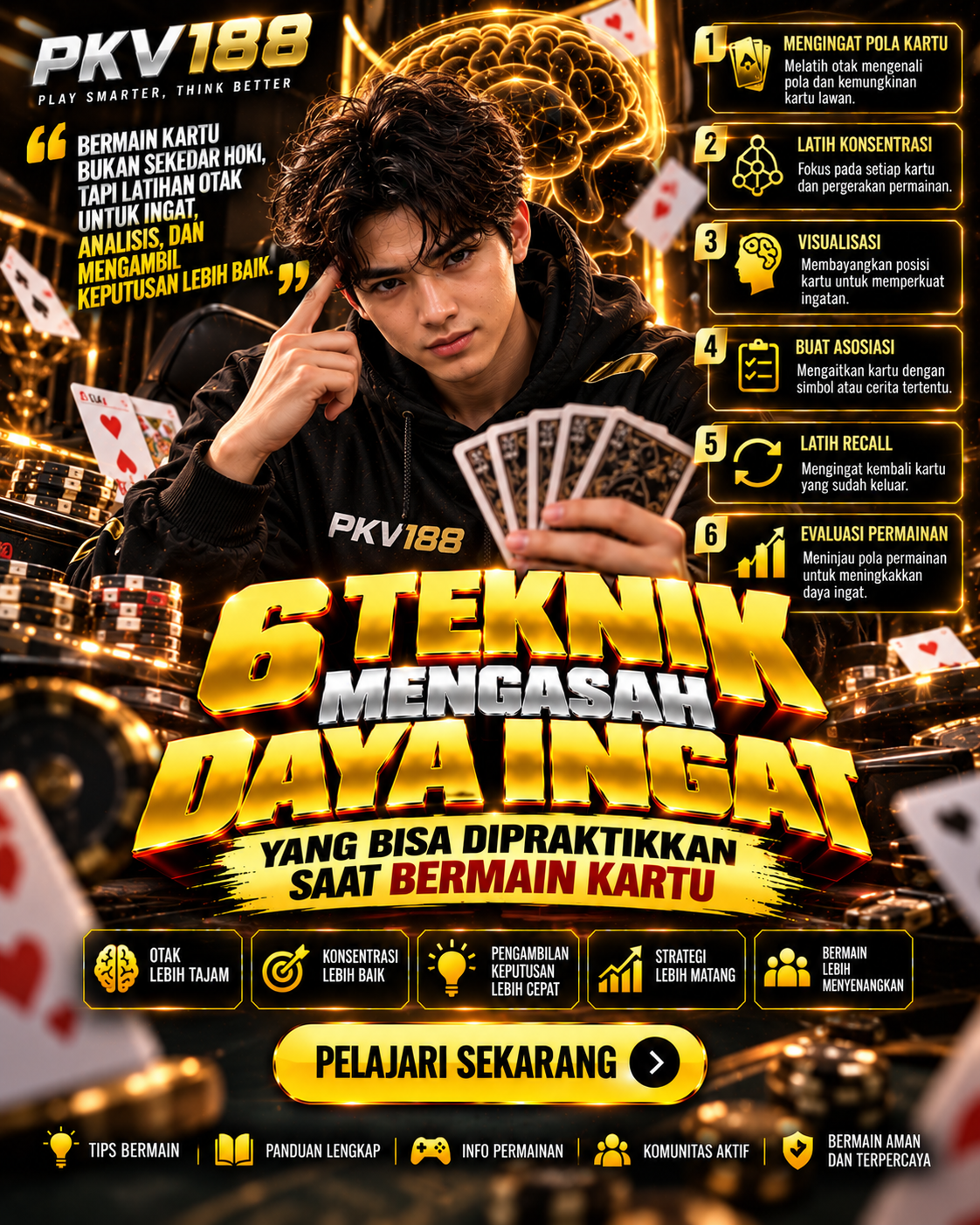 6 Teknik Mengasah Daya Ingat yang Bisa Dipraktikkan Saat Bermain Kartu